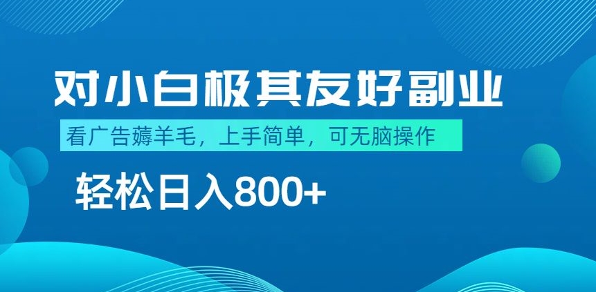 最适合小白副业，不做项目，不需要费神剪辑，薅羊毛轻松日入800+-智慧宝库