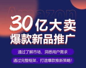 亚马逊·30亿大卖爆款新品推广，可复制、全程案例实操的爆款推新SOP-智慧宝库