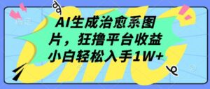 AI生成治愈系图片,狂撸平台收益,小白轻松入手1W+【揭秘】-智慧宝库