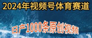 2024年体育赛道视频号,新手小白轻松操作日产1000条原创视频,多账号多撸分成-智慧宝库