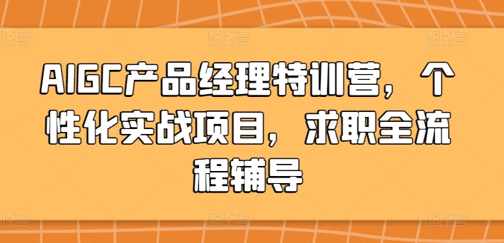 AIGC产品经理特训营，个性化实战项目，求职全流程辅导-智慧宝库