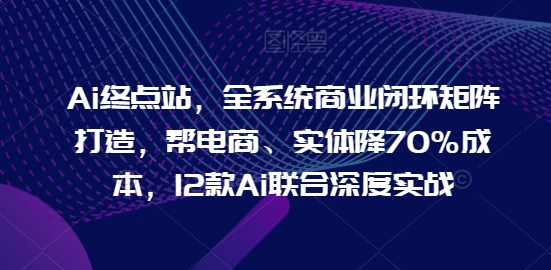 Ai终点站，全系统商业闭环矩阵打造，帮电商、实体降70%成本，12款Ai联合深度实战-智慧宝库