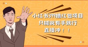 外边收399的小红书撸大红包新项目，量多充饥，直接冲朋友们-智慧宝库
