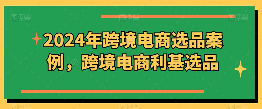 2024年跨境电商选品实例，跨境电子商务冷门选款-智慧宝库