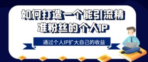 如何设计一个能引流方法精准粉丝本人的IP，通过自身IP增加自己的盈利-智慧宝库