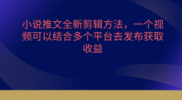 小说推文全新升级剪辑方法，一个视频需要结合各个平台去公布获得【揭密】-智慧宝库