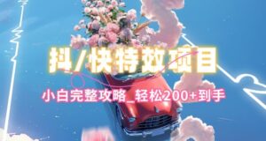 抖音和快手双平台特效教程，玩法简单，新手详细攻略大全，轻轻松松100 拿到手【揭密】-智慧宝库