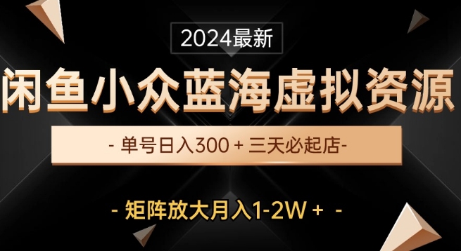 全新闲鱼平台冷门瀚海虚拟资源项目，运单号日入300 ，三天必出单，引流矩阵变大月入1-2W-智慧宝库