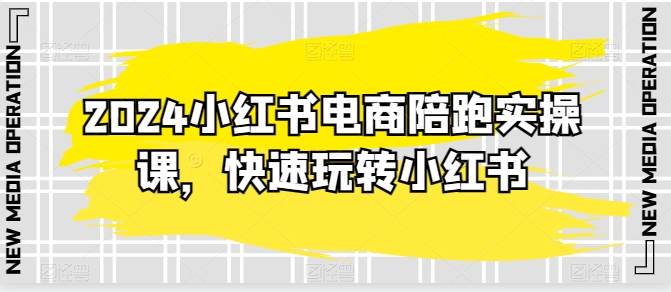 2024小红书电商陪跑实操课，迅速轻松玩小红书的，超出20节精细化管理课程内容-智慧宝库