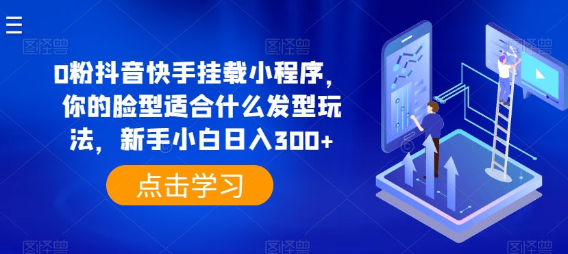 0粉抖音和快手初始化微信小程序，你脸型适合的发型游戏玩法，新手入门日入300 【揭密】-智慧宝库