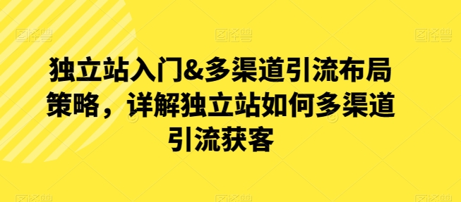 自建站新手入门&多种渠道引流方法合理布局对策，详细说明自建站怎样多种渠道引流方法拓客-智慧宝库