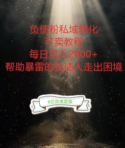 负债粉掘金计划，帮助负债者解决问题，债务规划，债务重组，最好的变现方式【揭秘】-智慧宝库